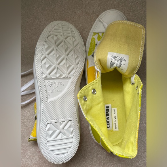 Converse Chucks US 9 Eu 40 UK 7 Green Yellow Limited Edition Marimekko Floral - Picture 8 of 8